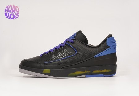 OFF-WHITE x Air Jordan 2 Black Varsity Royal SIZE: 40-47.5