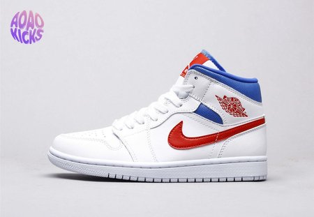 Air Jordan 1 Mid White Red Royal 36-46