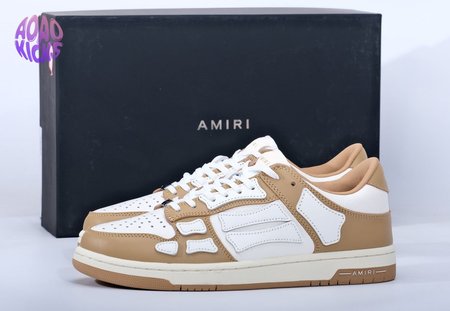 AMIRI Skel Top Low "White brown" Size 40-45