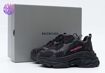 Balenciaga Triple S Allover Logo Black Pink (W) SIZE: 35-45