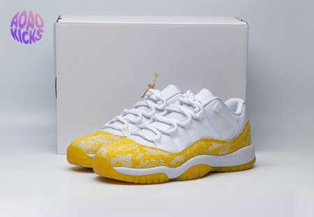 Jordan 11 Retro Low Tour Yellow Snakeskin (Women's) AH7860-107 Size 36-44.5